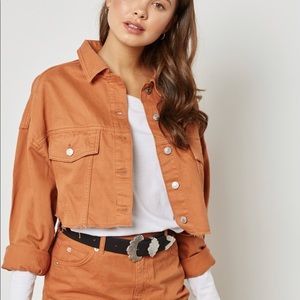 topshop orange denim jacket